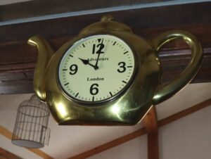 brass tea kettle clock at AERCs Orangeville